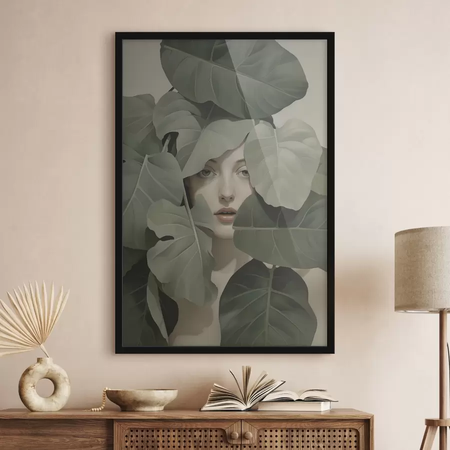 Fototapete Porträt eines Mädchens im Laub f47331