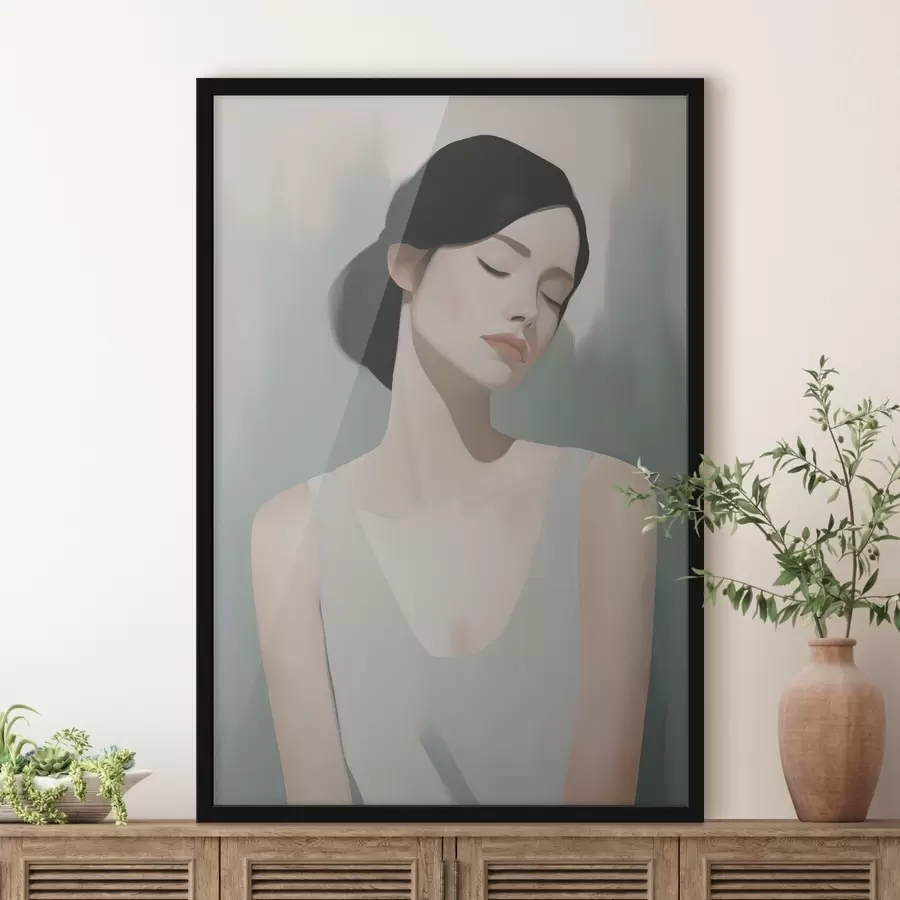 Fototapete Ein Mädchen mit geschlossenen Augen f47341