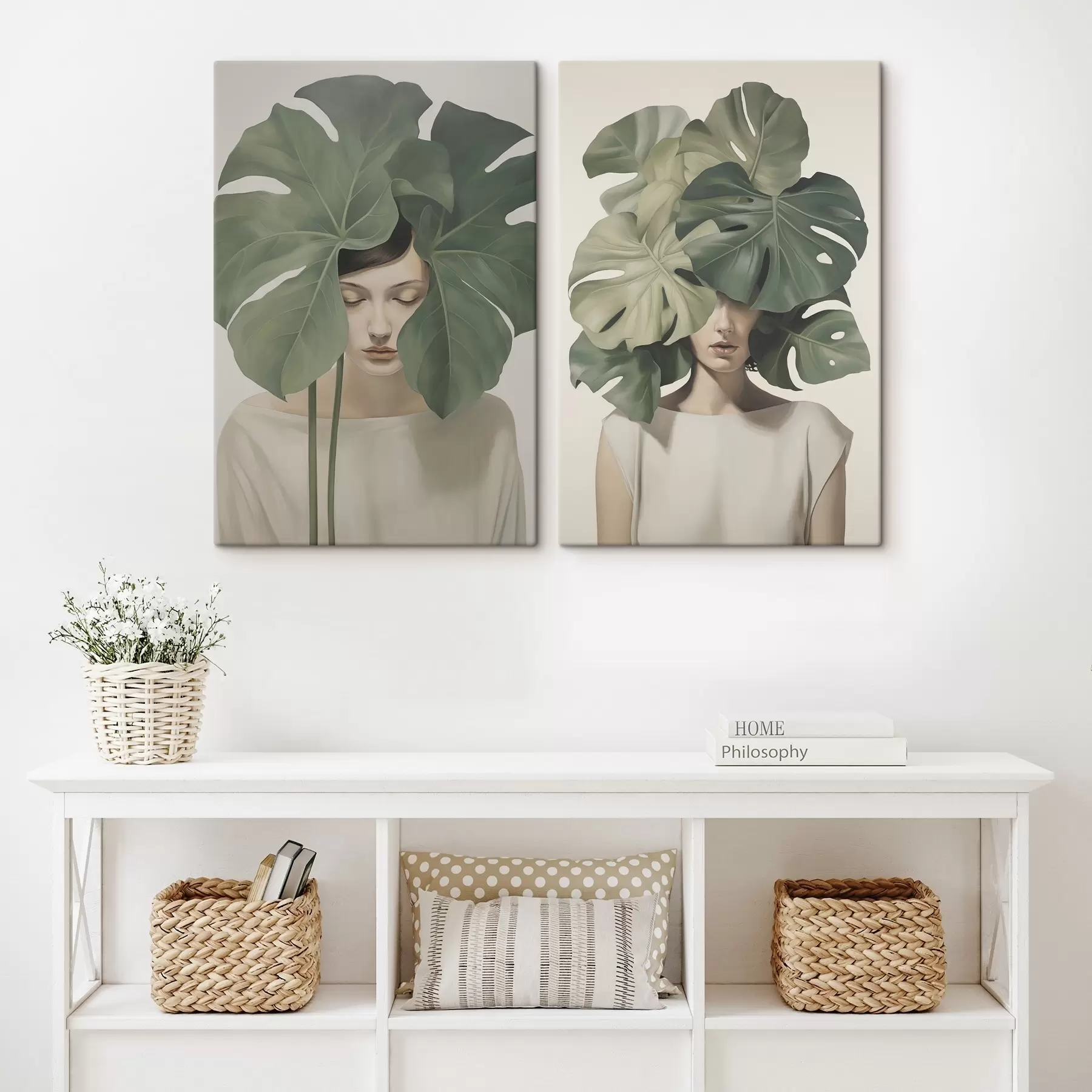 Fototapete Mädchen mit Blättern m01185