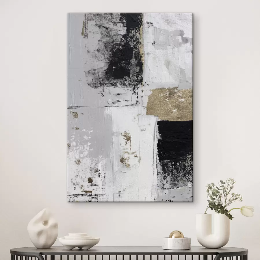 Fototapete zeitgenössische Abstraktion in kontrastierenden Farben s47134