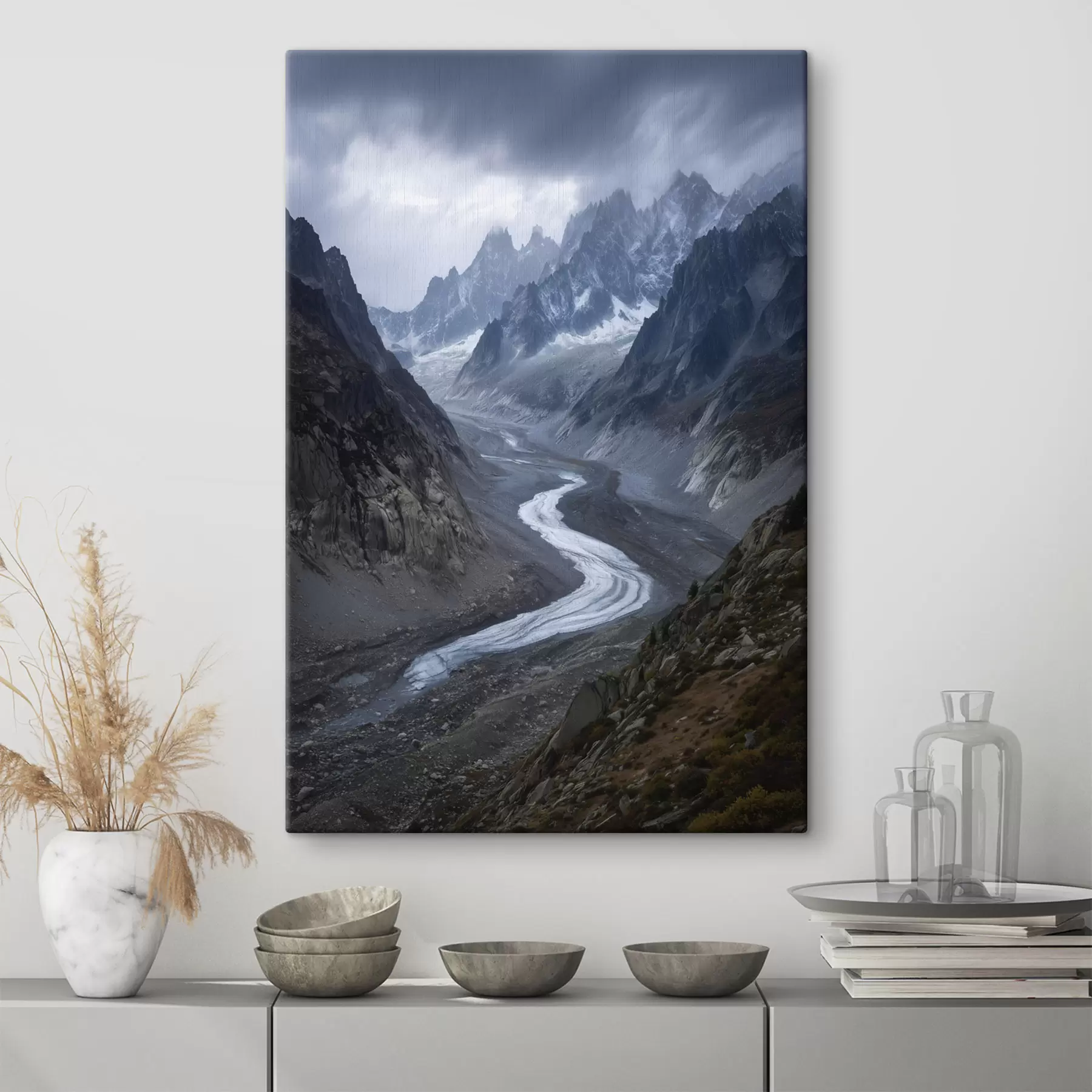 Fototapete Berglandschaft mit Wolken s47143