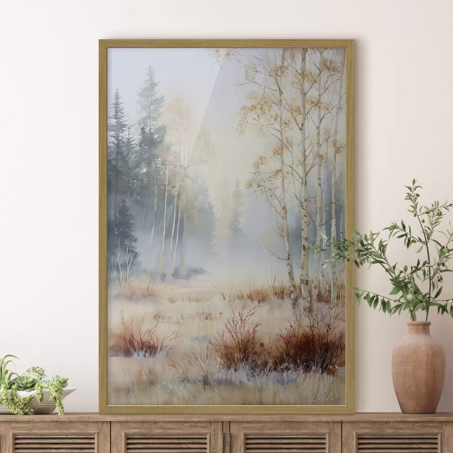 Fototapete Landschaft Erste Fröste im Wald f47130