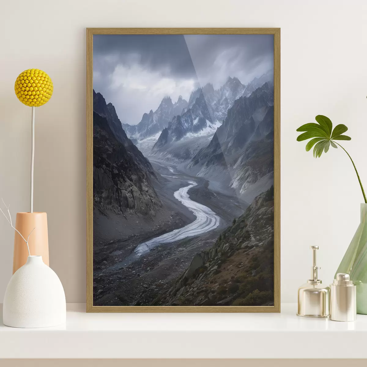 Poster Berglandschaft mit Wolken f47143