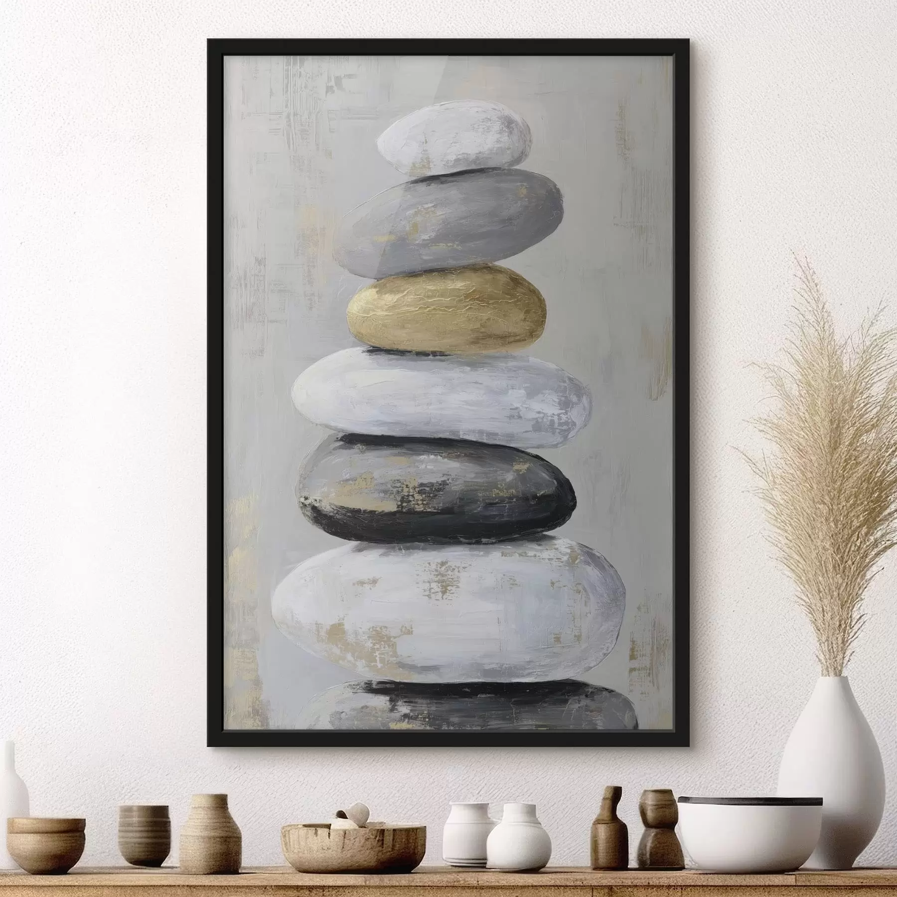 Fototapete große Steine im Stil der Malerei f47235