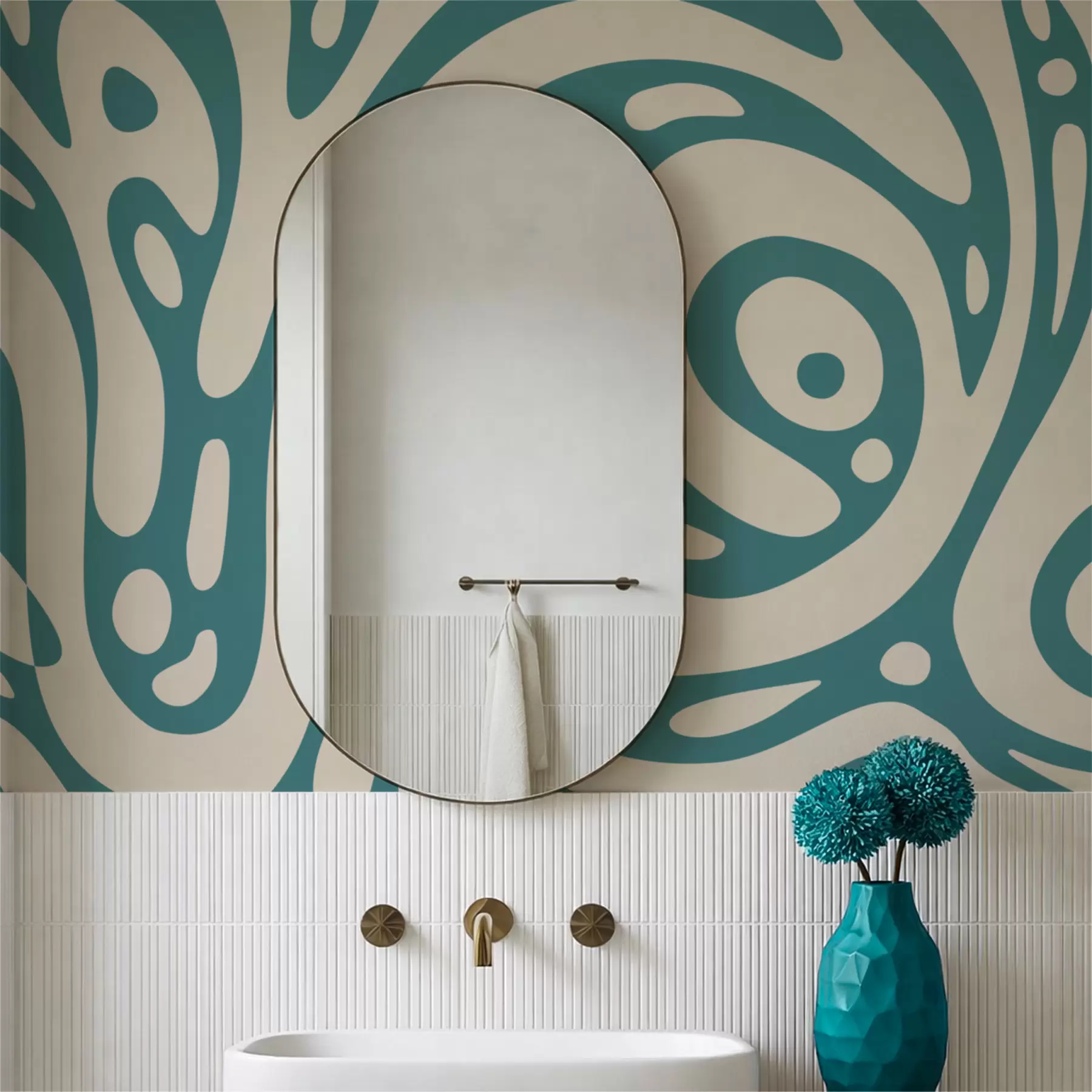 Fototapete Abstraktes Muster mit fließenden organischen Formen w05071