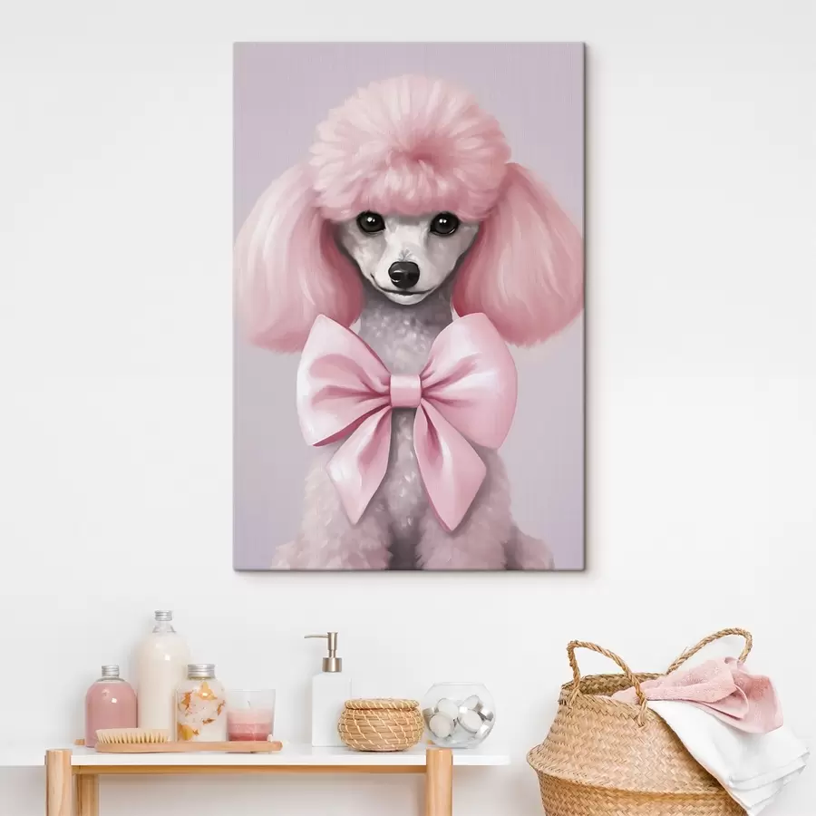 Fototapete Pudel mit Schleife s47412