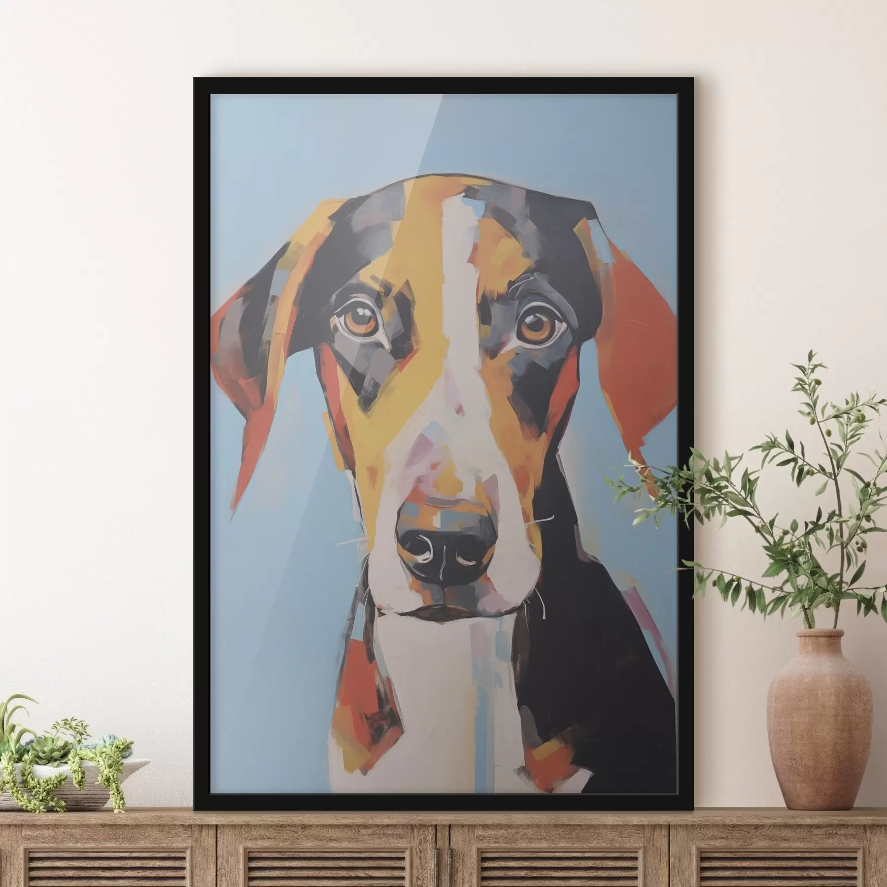 Fototapete Porträt eines Hundes, Nachahmung eines Gemäldes f47405