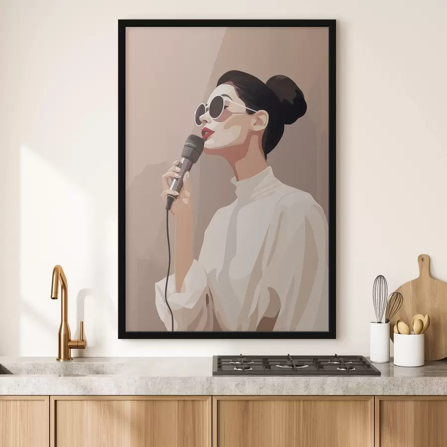 Fototapete Mädchen mit Mikrofon f47409