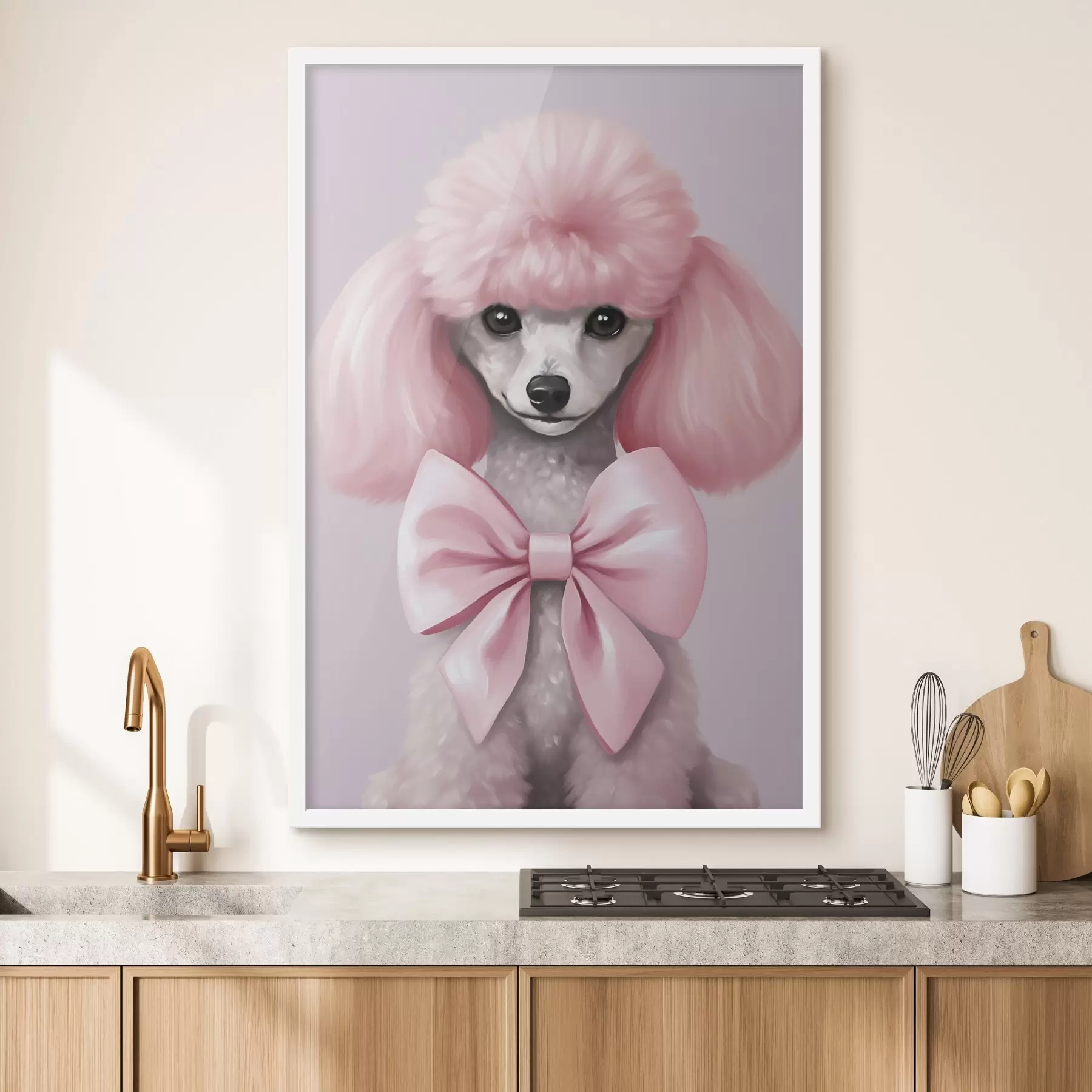 Fototapete Pudel mit Schleife f47412