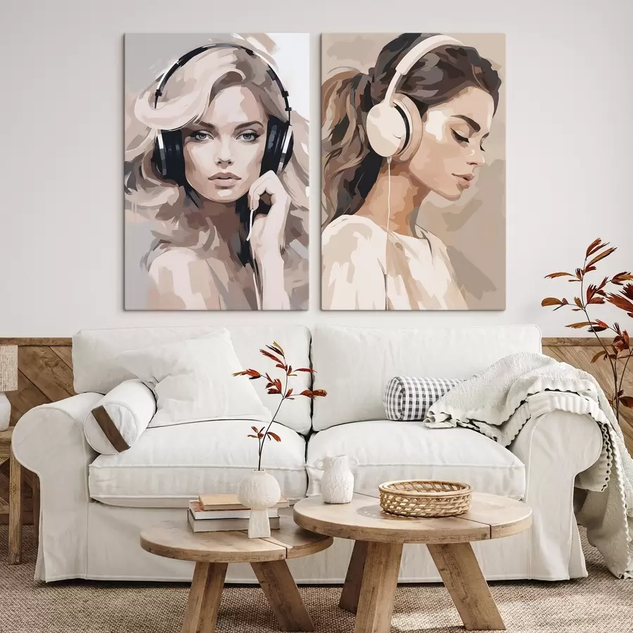 Fototapete Porträt eines Mädchens mit Kopfhörern m01192