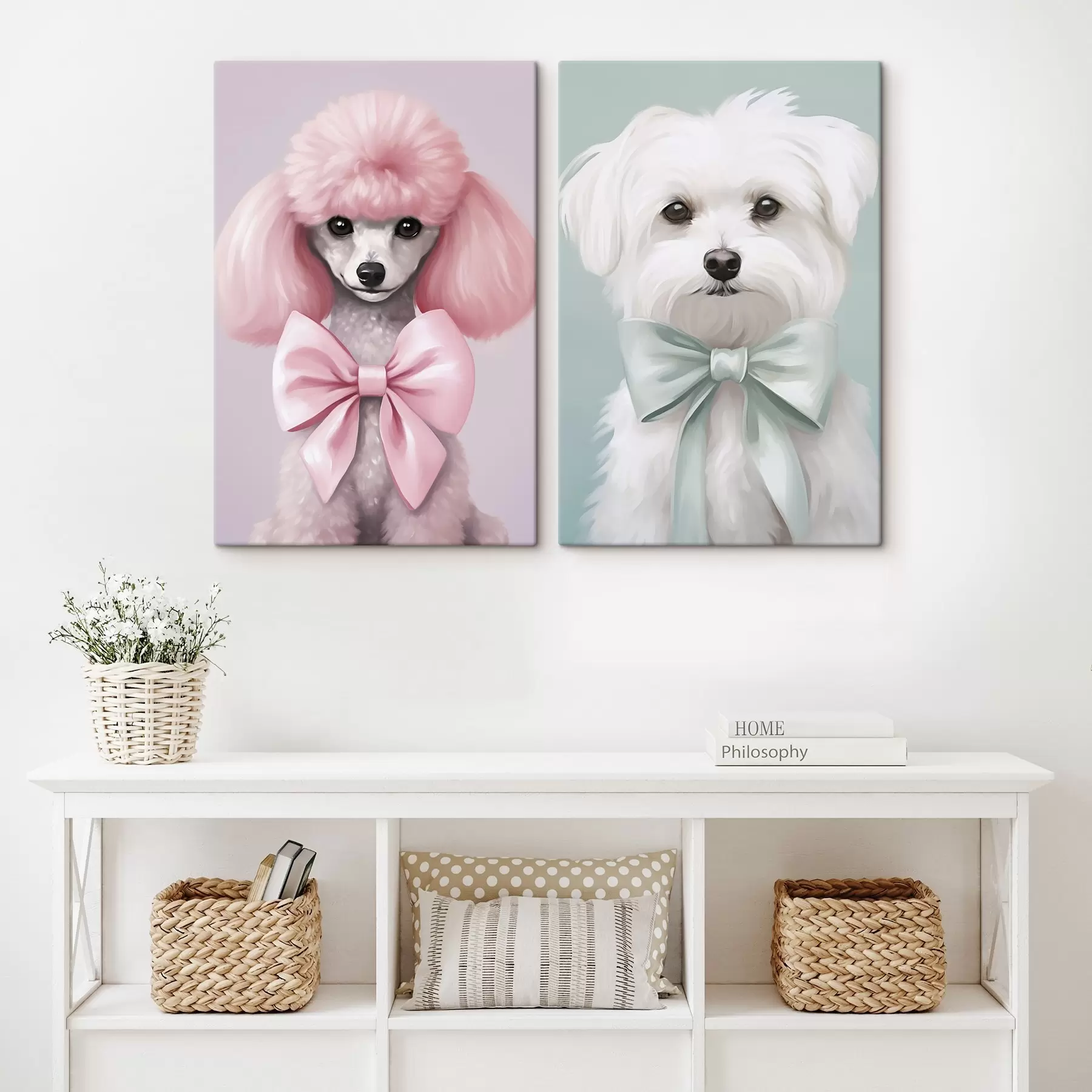 Fototapete Hund mit Schleife m01193