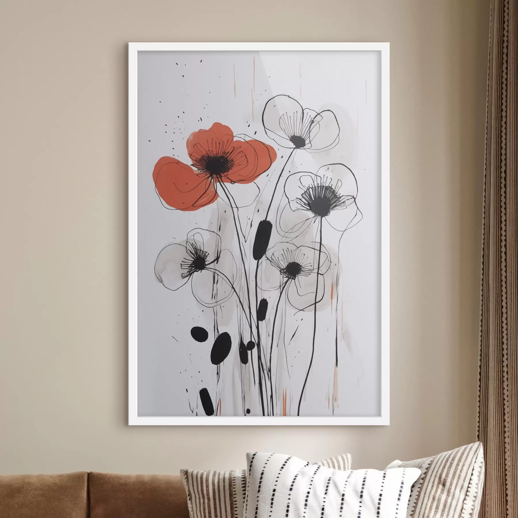 Fototapete Abstrakte Blumenimitation einer Zeichnung f47500