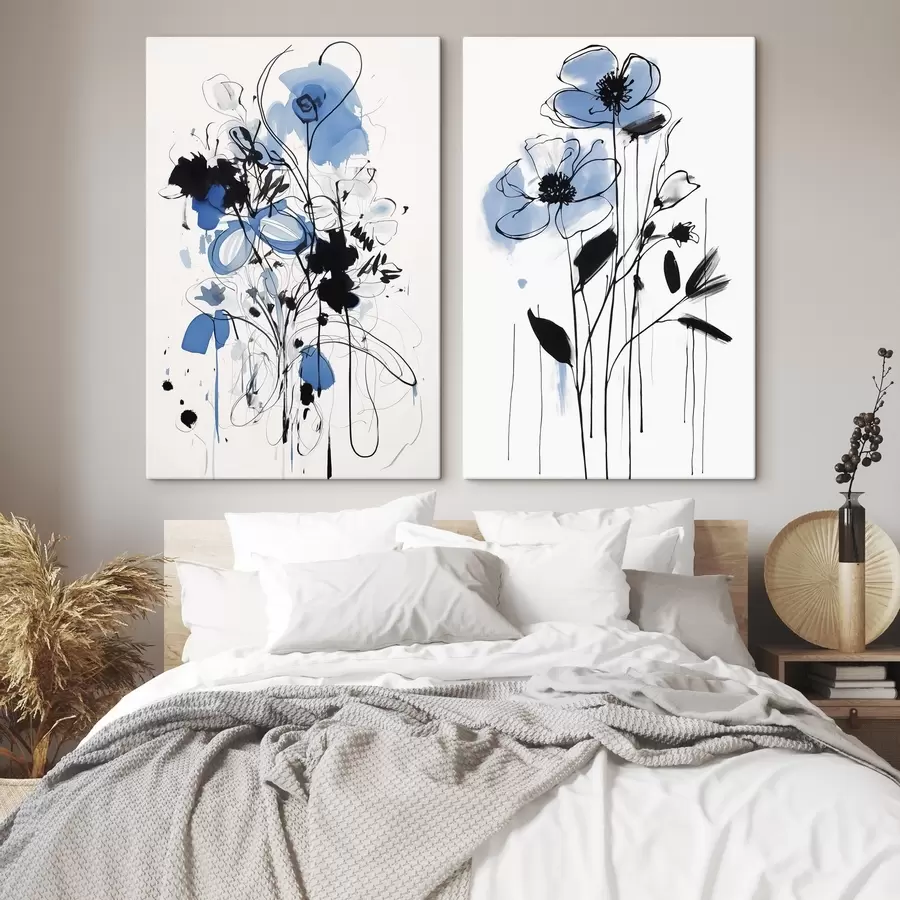 Fototapete Abstraktion mit Flecken und Blumen m01222