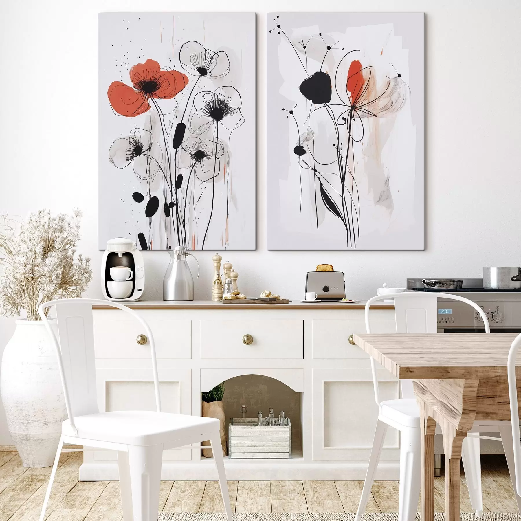 Fototapete Abstrakte Blumenimitation einer Zeichnung m01227