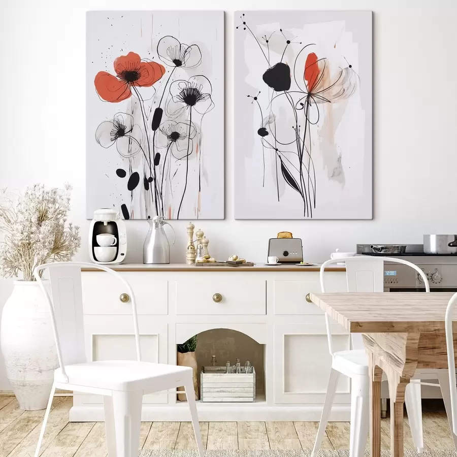 Fototapete Abstrakte Blumenimitation einer Zeichnung m01227