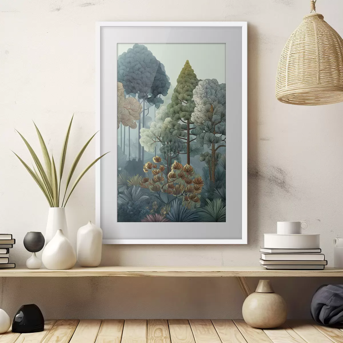 Poster Vielfalt der Pflanzen im Wald f47106