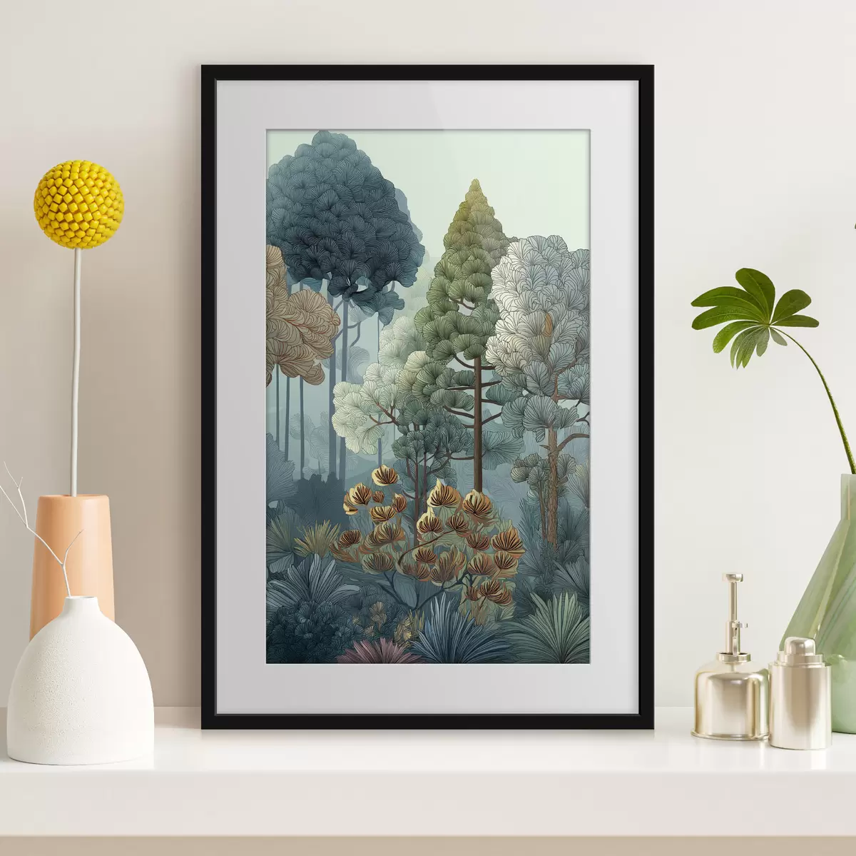 Poster Vielfalt der Pflanzen im Wald f47106