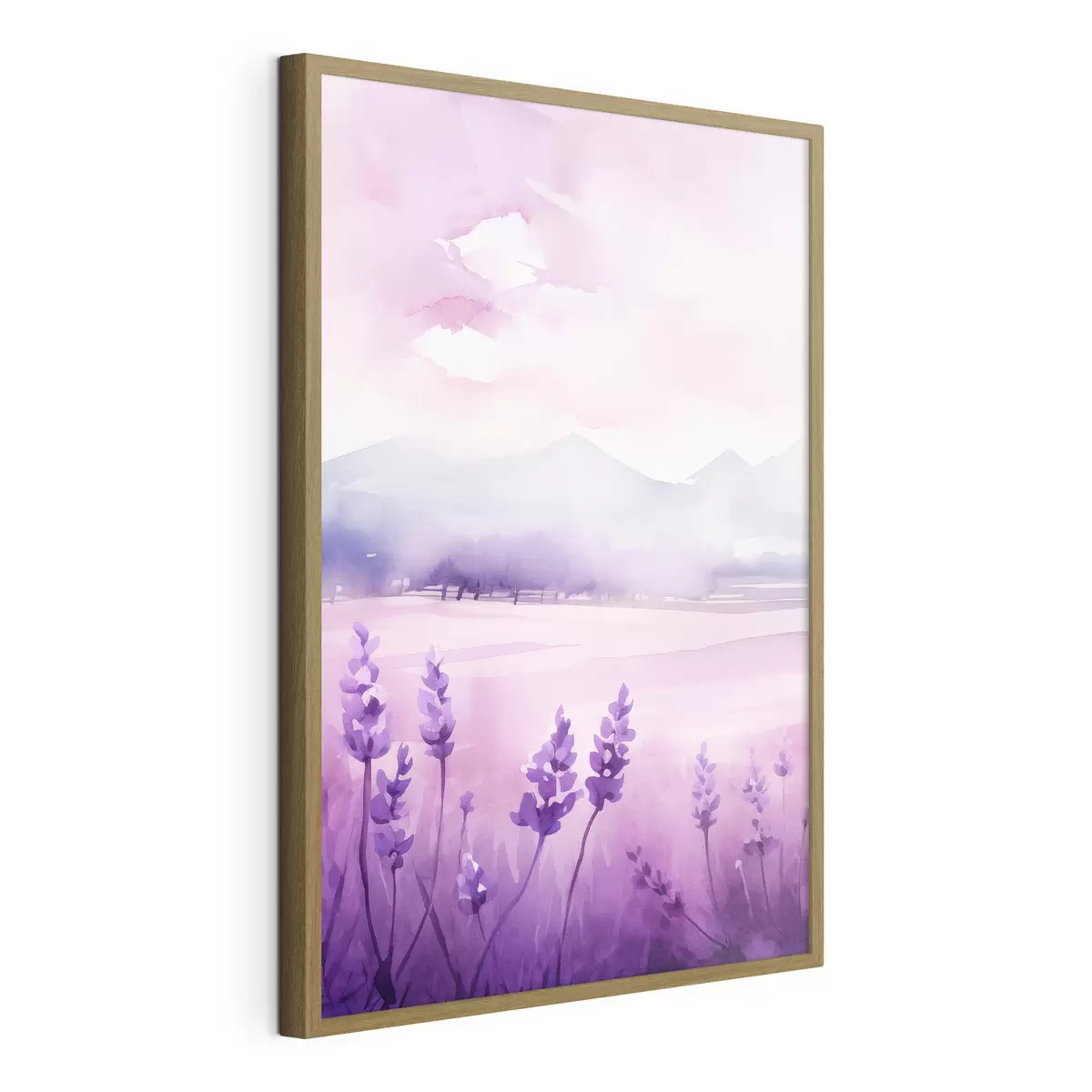 Poster Lavendelblüten, Aquarellimitation f47108
