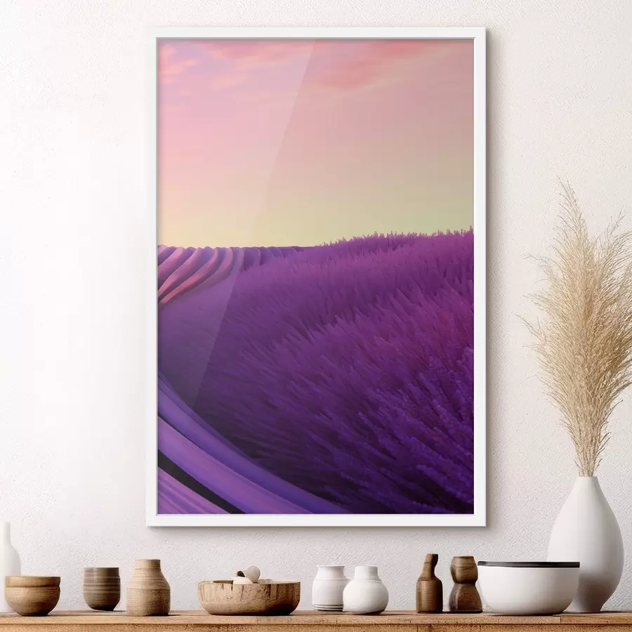 Fototapete Lavendelfeld vor dem Sonnenuntergang f47111