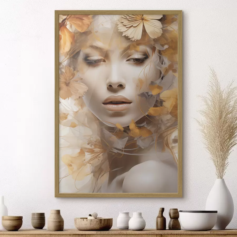 Fototapete Menschen, Mädchen und Blumen, Nachbildung einer Skulptur f47112