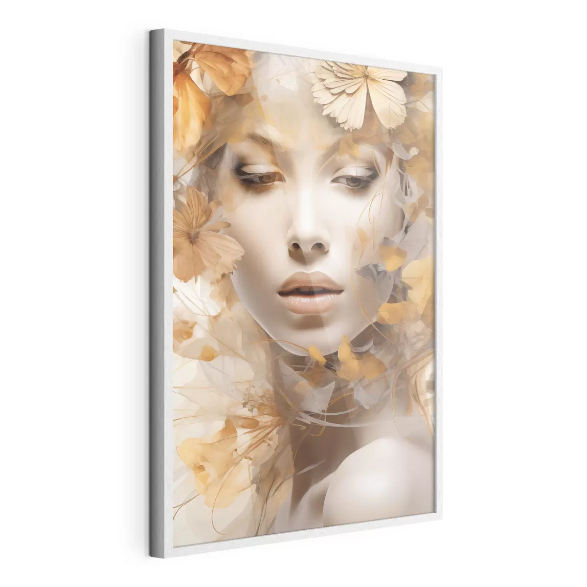 Poster Menschen, Mädchen und Blumen, Nachbildung einer Skulptur f47112