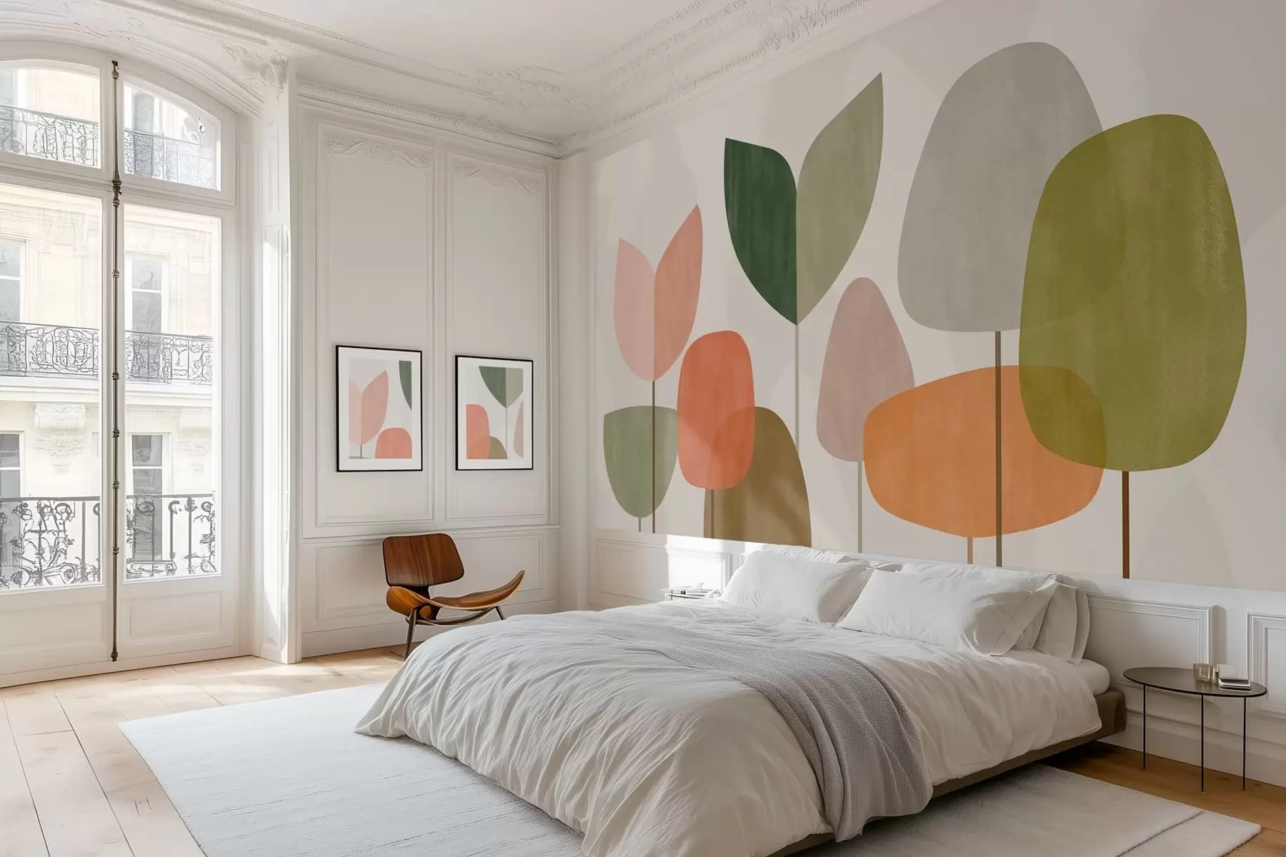 Fototapete abstrakte Bäume in einem naiven Stil w05059