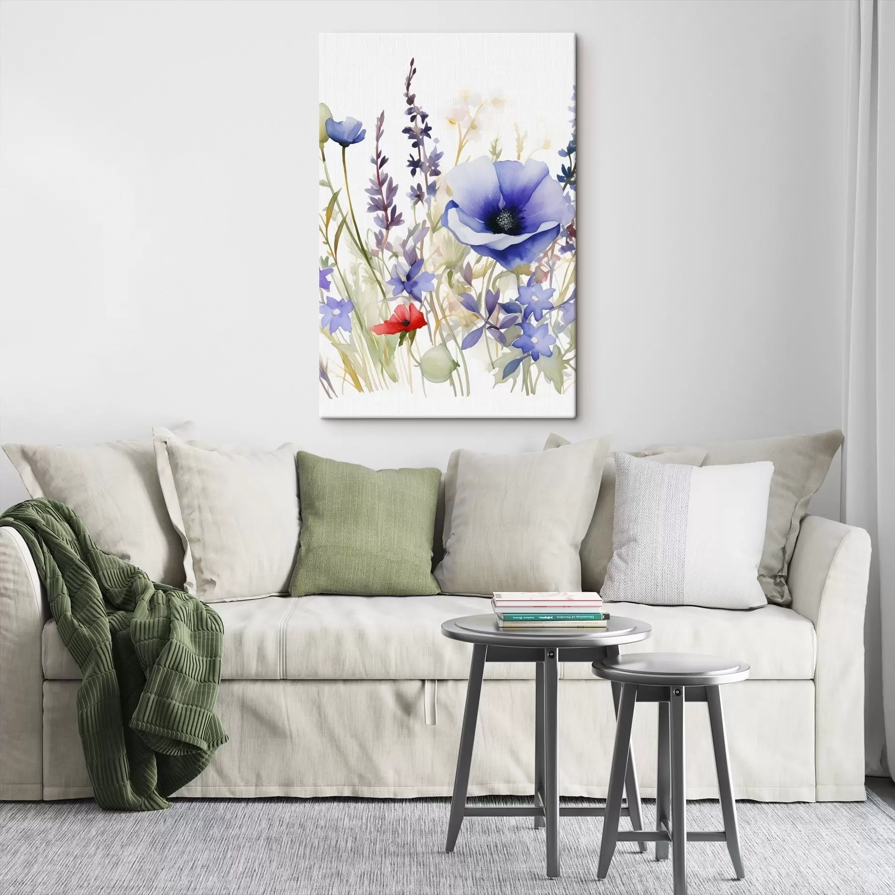 Fototapete Mohn- und Lavendelblüten s46887