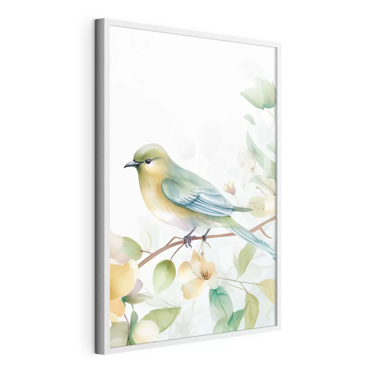 Poster Meise auf einem Ast, Aquarellimitation f46892