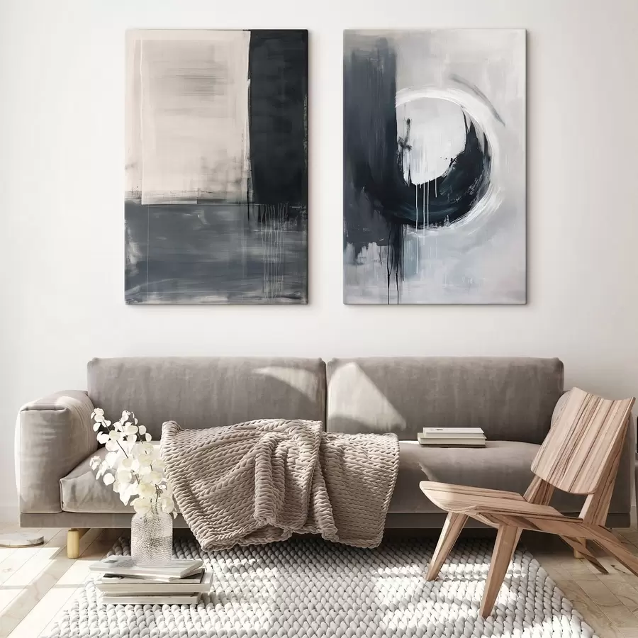 Fototapete Abstrakte Komposition in Schwarz-Weiß-Tönen m01217