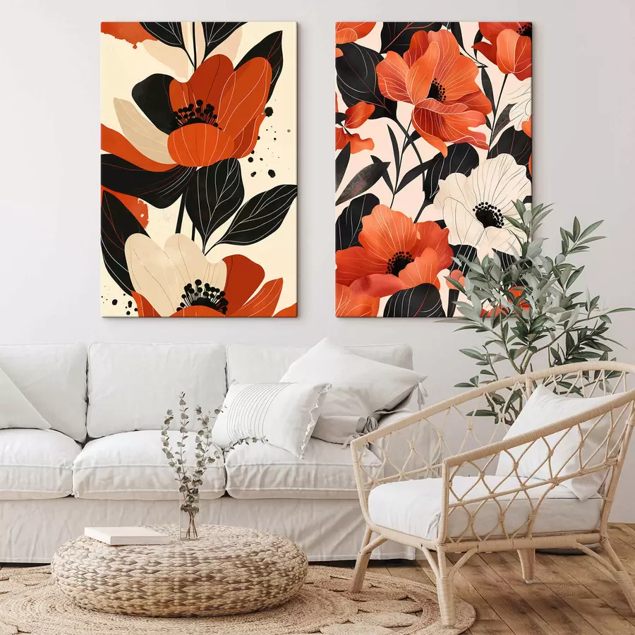 Fototapete Blumenarrangement in warmen Farbtönen m01228