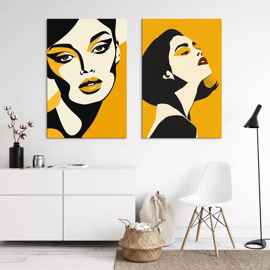 Fototapete Frauenporträt in Gelbtönen m01229