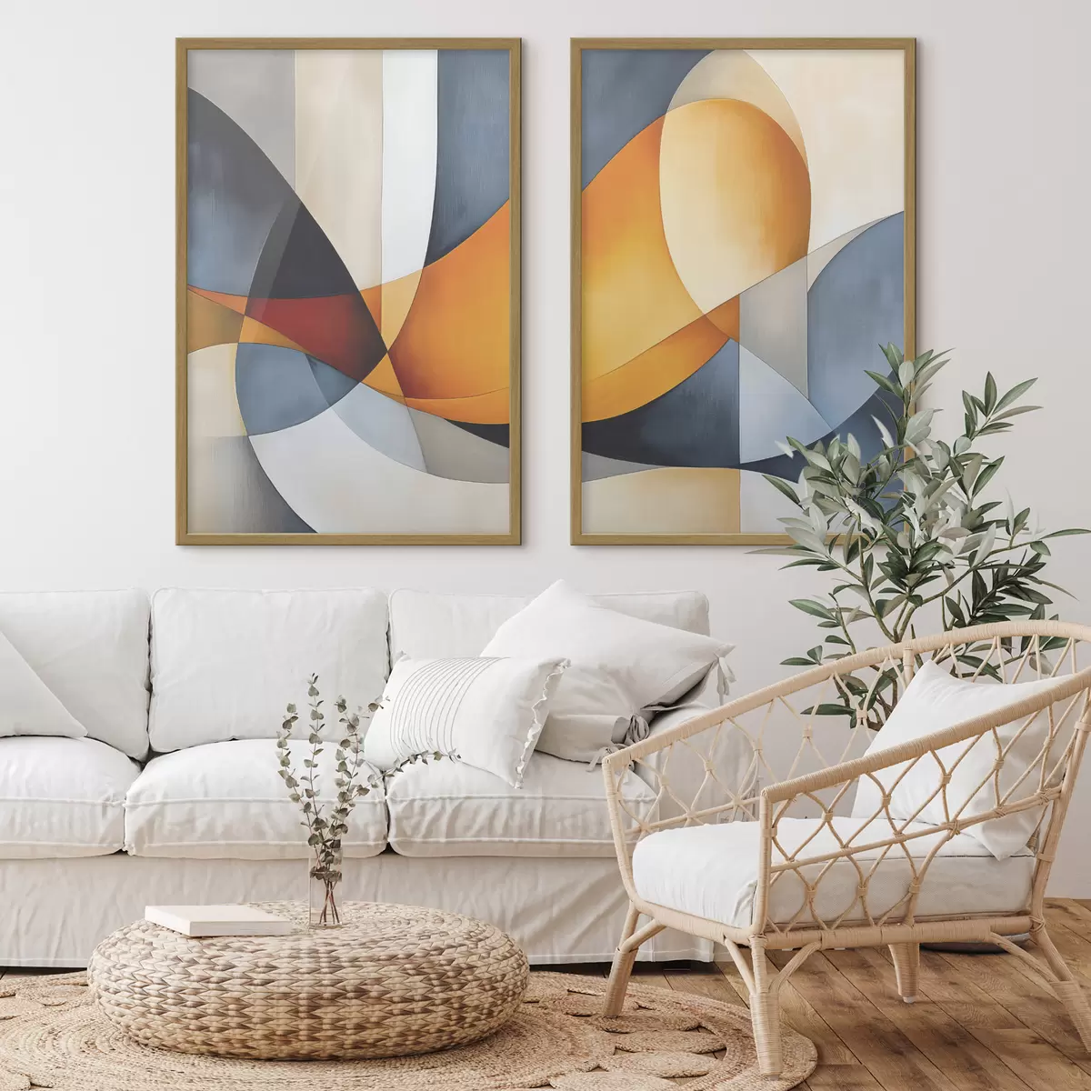 Poster Abstraktion mit geometrischen Formen d00540