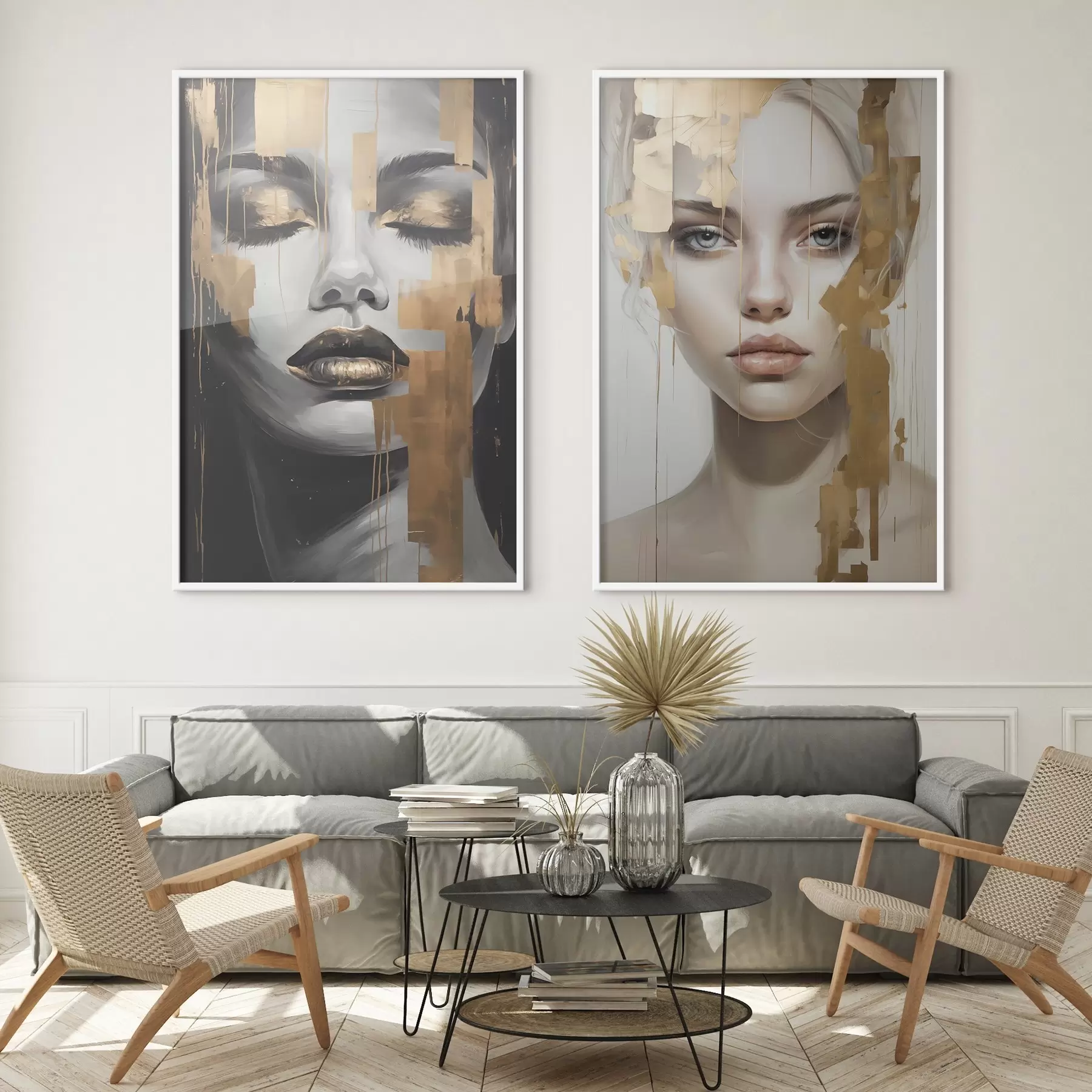 Fototapete Schwarzes und weißes Frauenporträt d00544