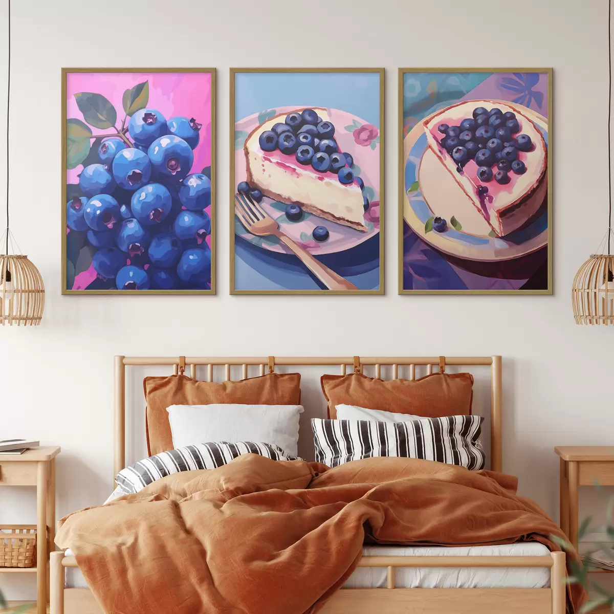 Poster Käsekuchen und Blaubeeren d00547