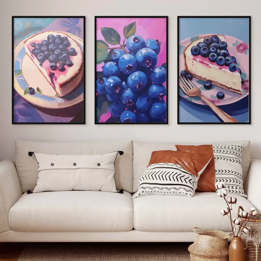 Fototapete Käsekuchen und Blaubeeren d00547