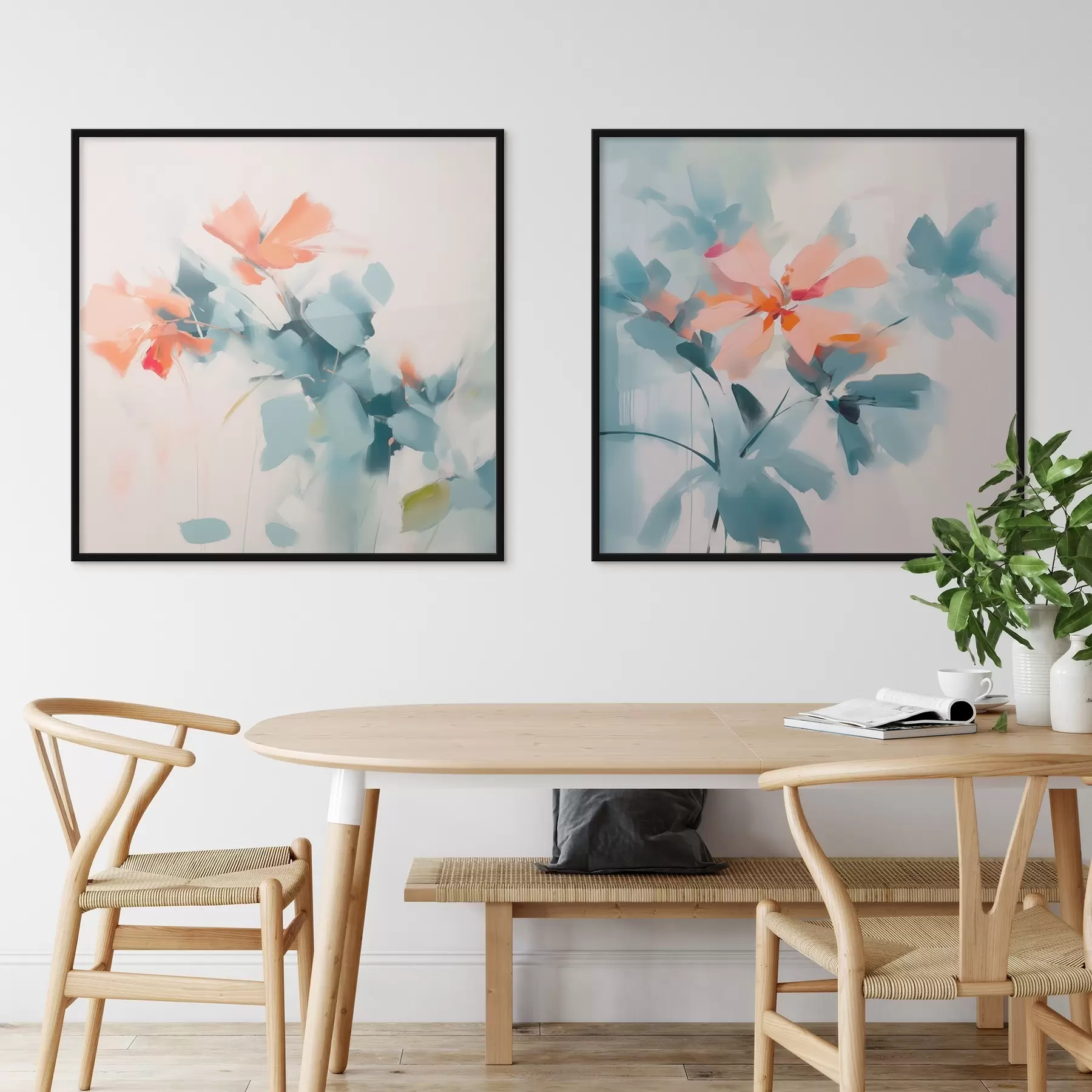 Fototapete Abstrakte Blumen Nachahmung Malerei d00564