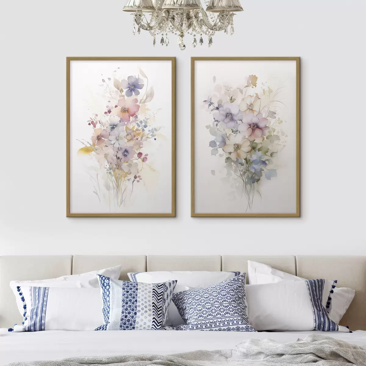 Poster Blumen Nachahmung von Aquarell d00590