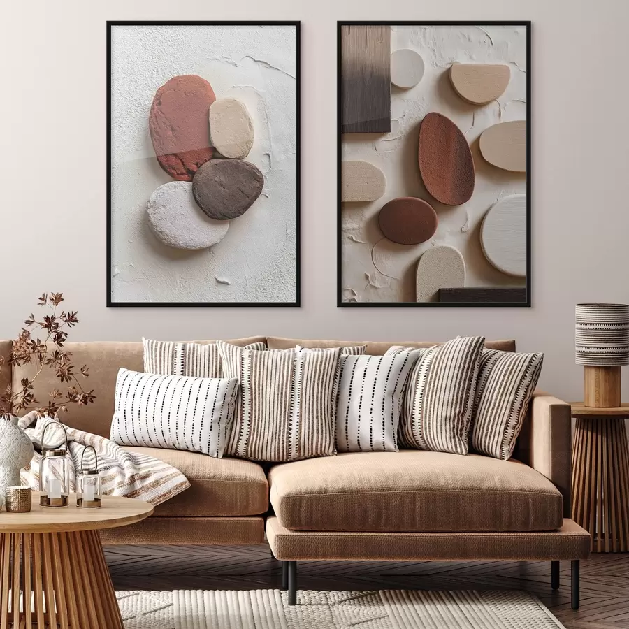 Fototapete Abstrakte Kompositionen mit volumetrischen geometrischen Formen auf einem strukturierten Hintergrund d00597