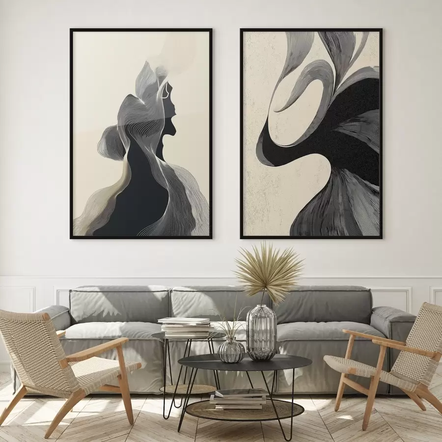 Fototapete Abstraktes wellenförmiges Relief mit sanften Kurven d00601