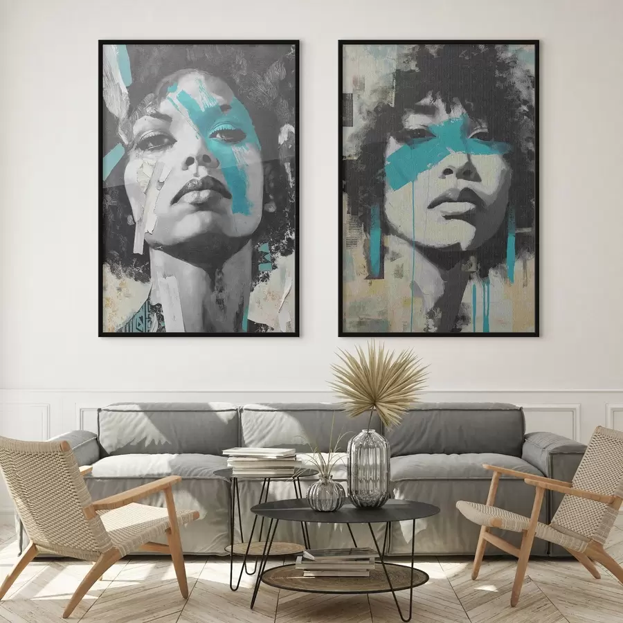 Fototapete Abstraktes weibliches Gesicht d00602