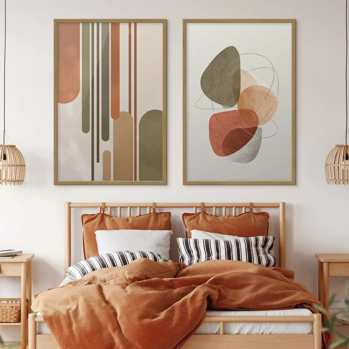 Poster Linien und Kreise in verschiedenen Farben d00608