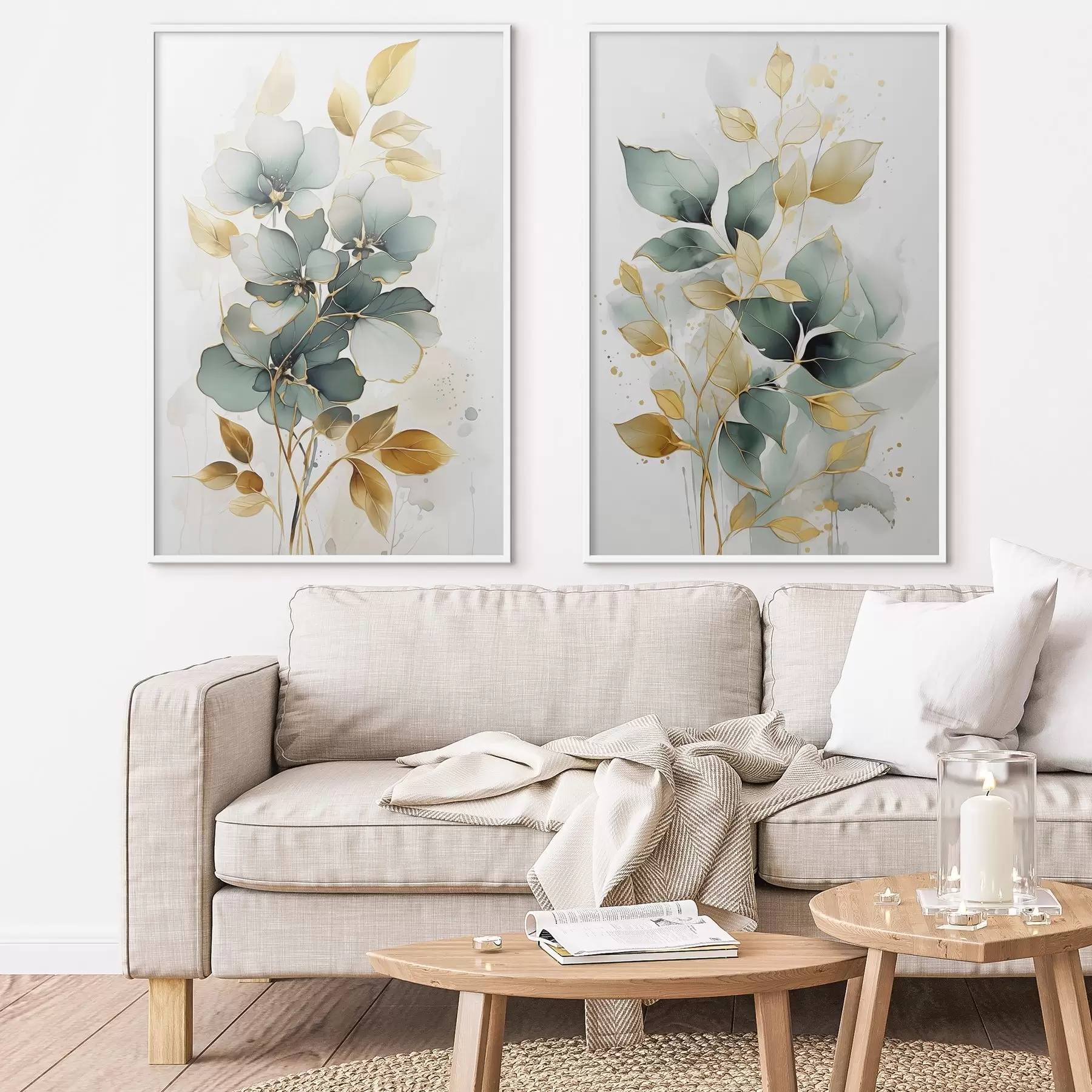 Fototapete Abstrakte Zweige mit Blättern d00610