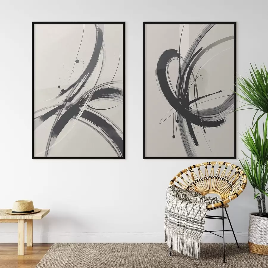 Fototapete Abstrakte minimalistische Pinselstriche d00613