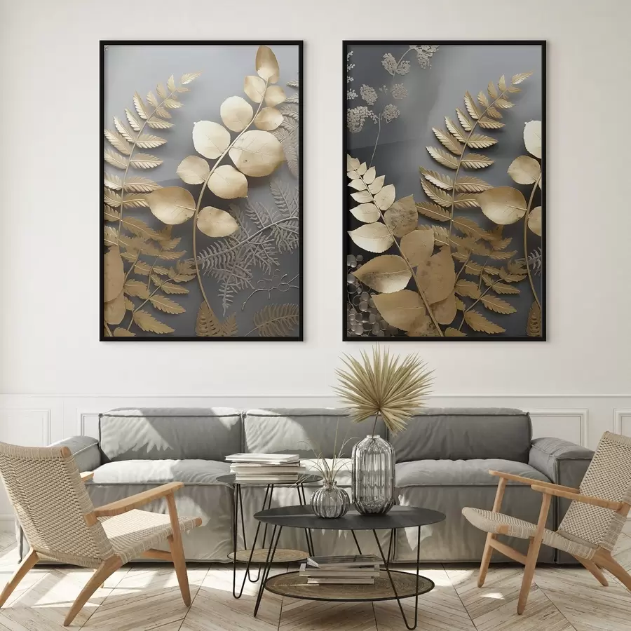 Fototapete Zweige von Farn und Eukalyptus d00615