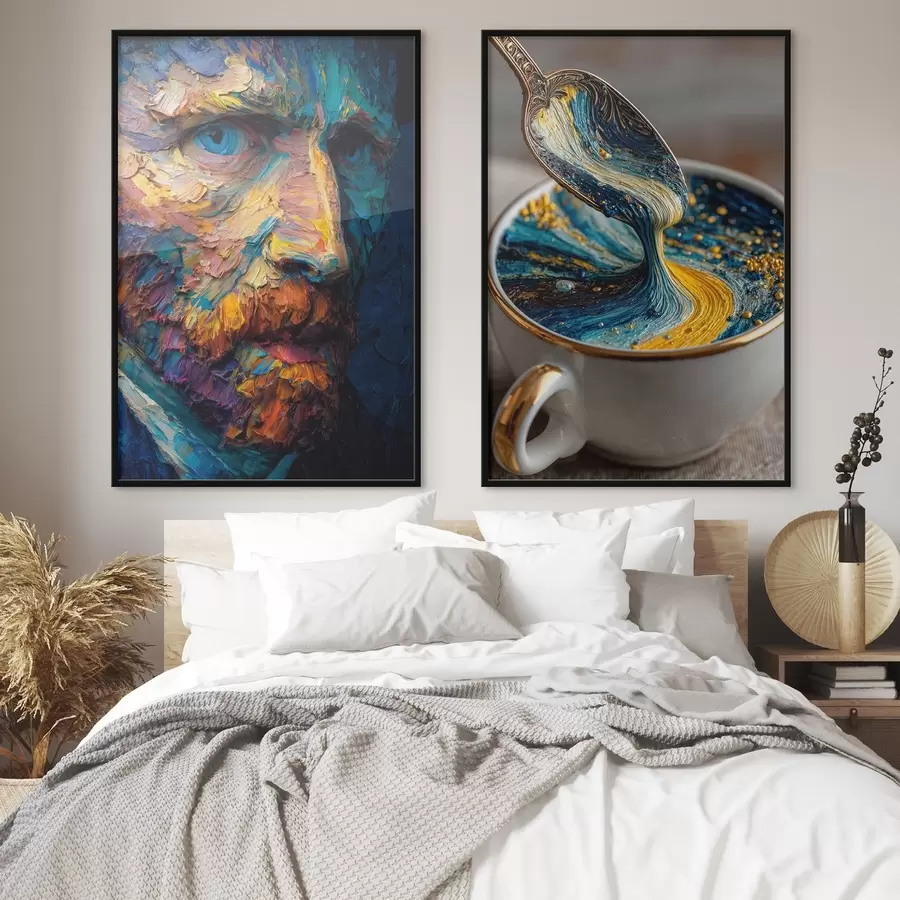 Fototapete Picasso und die Abstraktion in einer Tasse im Stil der Ölmalerei d00639