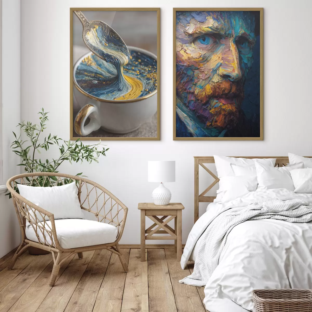 Poster Picasso und die Abstraktion in einer Tasse im Stil der Ölmalerei d00639