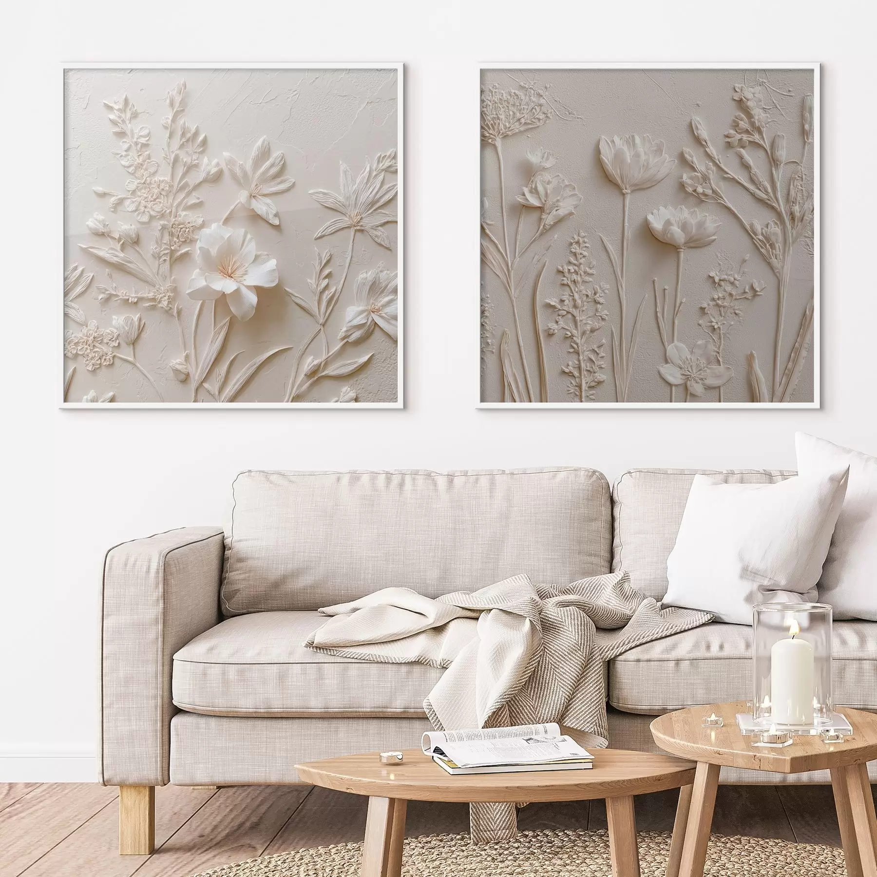 Fototapete Florale Textur: Zeichnung im Stuckstil d00642