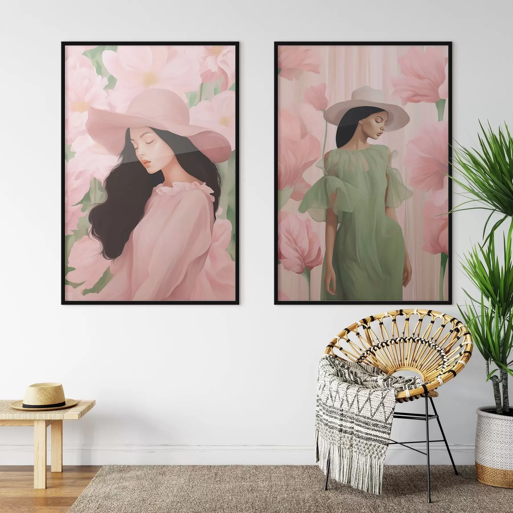 Fototapete Mädchen mit Hut d00678