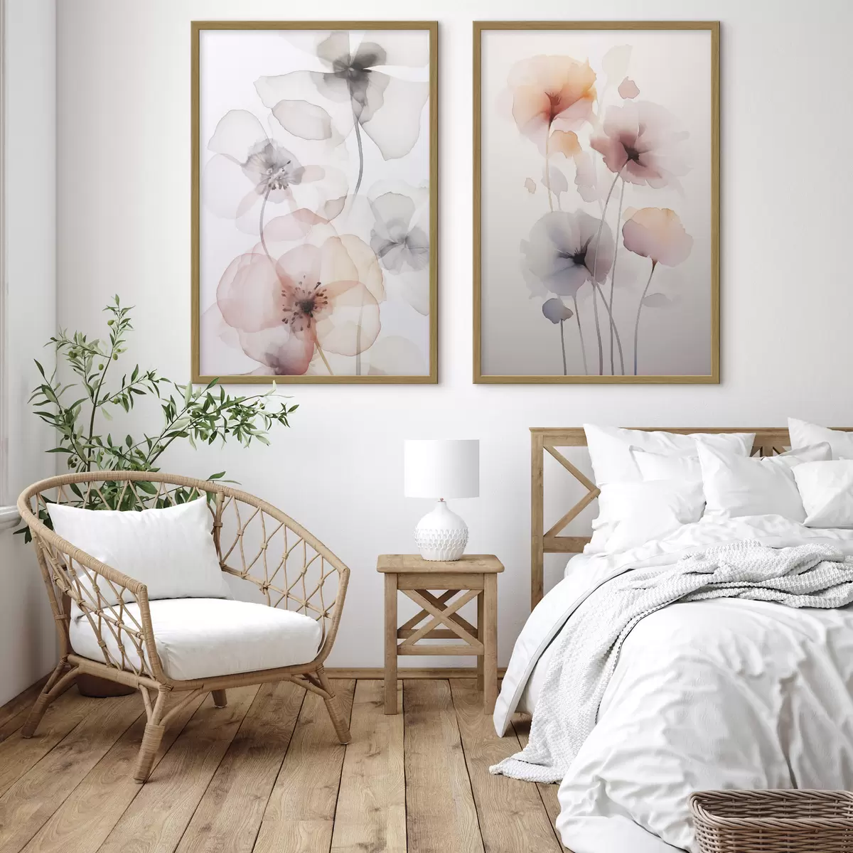 Poster Blumen Nachahmung von Aquarell d00680