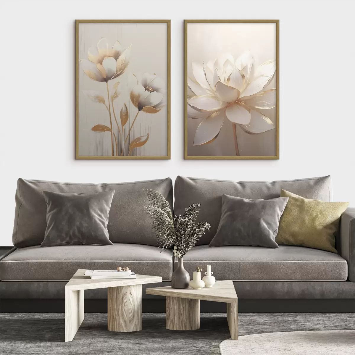 Poster Blumenduo und Lotos d00682